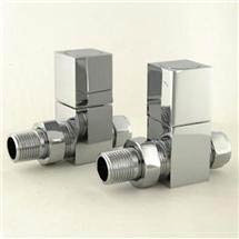Square Design Straight Radiator Valves - Set of 2