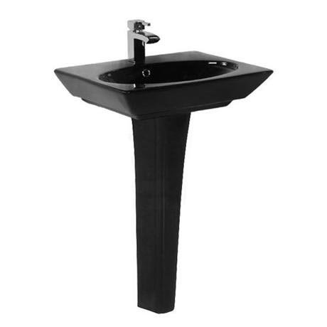 Best price for Rak Opulence 58cm Her Wash Basin with Full Pedestal Black
