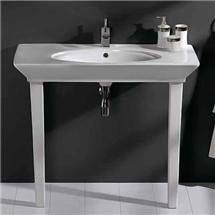 Rak Opulence Her Wash Basin with Porcelain Waste & Legs - White - 2 Size Options