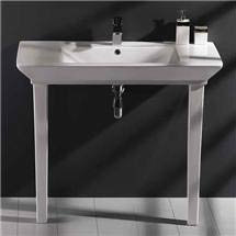Rak Opulence His Wash Basin with Porcelain Waste & Legs - 1TH - White - 2 Size Options
