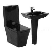 RAK Opulence 4-Piece Set -Toilet & 58cm Hers Basin - 1TH - Black
