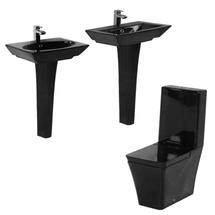 RAK Opulence Toilet with His & Hers 58cm Basin - 1TH - Black 