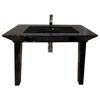 Rak Opulence His Wash Basin with Porcelain Waste & Legs - 1 TH - Black - 2 Size Options