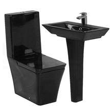 RAK Opulence 4-Piece Set -Toilet & 58cm His Basin - 1TH - Black