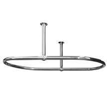 Traditional Oval Shower Curtain Rail - Chrome Plated