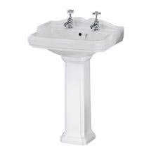 Oxford Ceramic 2 Tap Hole Basin & Pedestal Set