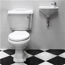 Oxford Cloakroom Suite w/ Basin Mixer, Waste & Chrome Bottle Trap