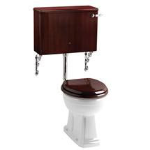 Burlington - Low Level Pan with Mahogany Lever Flush Cistern - P2-F6M