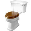 Paris Ceramic WC Pan & Cistern Set with Oak Toilet Seat