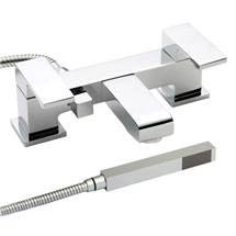 Series P Bath Shower Mixer with Shower Kit & Wall Bracket - Chrome - PTY364