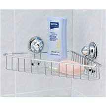 Croydex Everloc Corner Storage Basket - Chrome - QF100141Croydex Everloc Corner Storage Basket - Chr