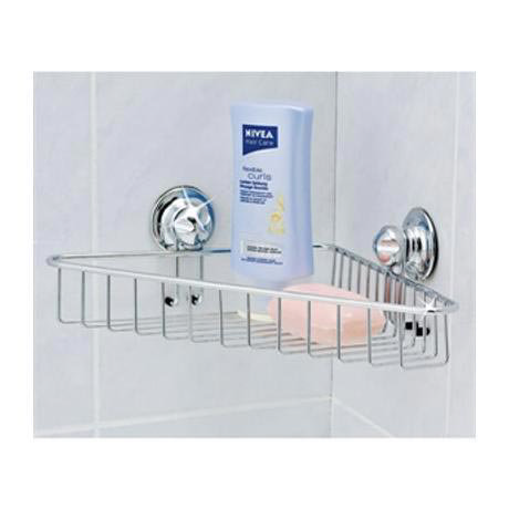 Croydex Everloc Corner Storage Basket - Chrome - QF100141