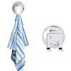 Croydex Twist 'N' Lock Hooks and Razor Holder Set - Chrome
