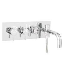 Ultra Quest Thermostatic Bath Shower Mixer w/ Spout and Divertor - Chrome - QUE003