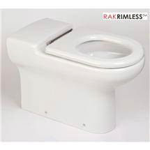 RAK - Compact Special Needs Extended Projection BTW Rimless Toilet - Seat Selection