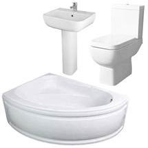 Rak Series 600 Bathroom Suite with Orlando Corner Bath - Left Hand Option