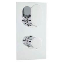 Ultra - Ratio Concealed Thermostatic Twin Shower Valve - Rectangular Plate - RATV51