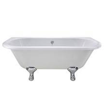 1700 Double Ended Back to Wall Free Standing Bath with Chrome Leg Set
