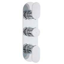 Hudson Reed Reign Triple Concealed Thermostatic Shower Valve - Round Plate - REI3411