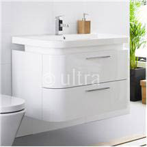 Ultra Oblique Wall Mounted Basin Unit - White Gloss Finish - RF016