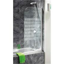 Aqualux - Aquarius Half Frame Radius Bath Screen - White - Ribbon - FS7325AQU
