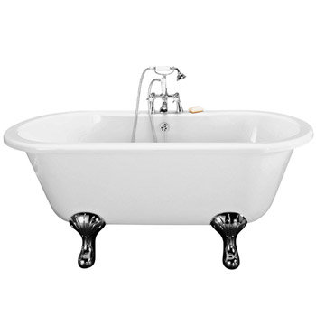 Grosvenor 1490mm Double Ended Free Standing Bath with Chrome Leg Set