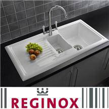 Reginox - Traditional White Ceramic 1.5 Kitchen Sink and Elbe Mixer Tap - RL301-ELBE 