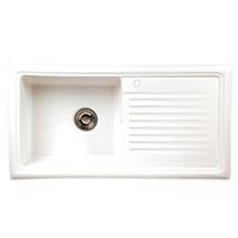 Reginox White Ceramic 1.0 Bowl Kitchen Sink - RL304CW