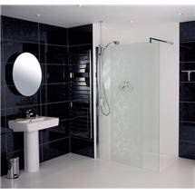 Roman - Embrace Patterned Glass Corner Wetroom Panel - Various Size Options