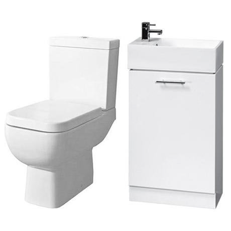 Rak Series 600 Toilet and White Compact Cabinet and Basin Set