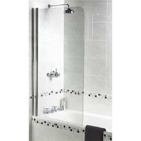 Aqualux - Shine Half Frame Radius Bath Screen - FBS0273AQU