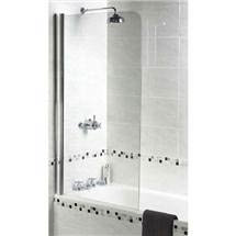 Aqualux - Shine Half Frame Radius Bath Screen - FBS0273AQU