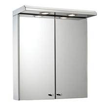 Croydex - Shire Double-Door Illuminated Mirror Cabinet - Stainless Steel - WC266105E