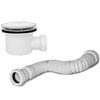 90mm High Flow Chrome Shower Waste with Extendable Flexible Waste Pipe