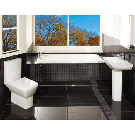 RAK Summit 4 Piece Suite - Close Coupled WC & 60cm Basin 1TH & Pedestal