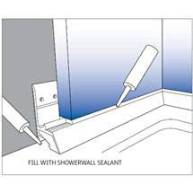 Showerseal Bracket for Showerwall - White PVC - 1.85 MTR Length