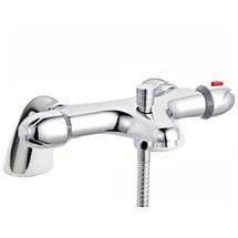 Premier - Deck Mounted Thermostatic Bath/Shower Mixer Valve - Bottom Outlet - Chrome