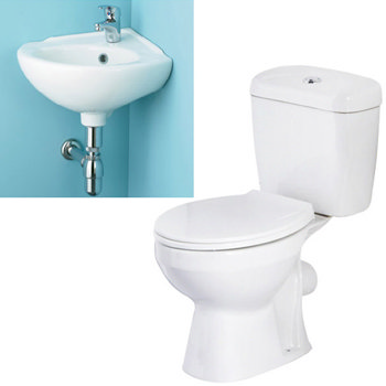 Tina 1TH Cloakroom Suite with Single Lever Basin Mixer