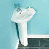 Tribune 1 Tap Hole 540 Corner Basin and Pedestal Set