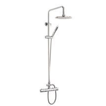 Ultra Telescopic Shower Riser Kit with Round Head and Thermostatic Bar Valve - Top Outlet