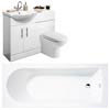 Alaska Gloss White Vanity Unit Suite with 1700 Single Ended Acrylic Bath 
