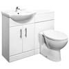 Alaska 1150 x 300mm High Gloss White Vanity Unit Cloakroom Suite