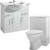 High Gloss White Vanity Unit Bathroom Suite 850mm