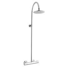 Premier - Modern ABS Round Thermostatic Bar Valve with Mist Rigid Riser Kit - Chrome