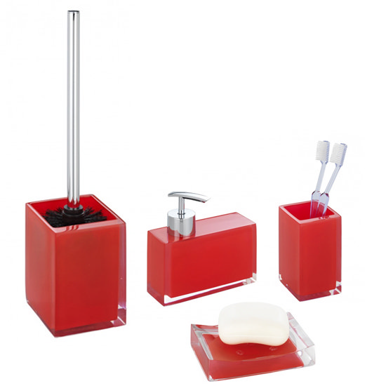 Wenko Visone Bathroom Accessories Set  Red at Victorian 