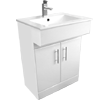 600mm High Gloss White Vanity Unit with Ceramic Basin