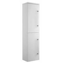 Nova 350 x 250mm High Gloss White Wall Mounted Tall Side Cabinet - VTY070