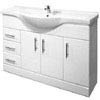 1200mm High Gloss White Vanity Unit with Ceramic Basin