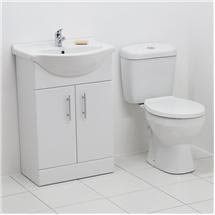 Lyon High Gloss White Vanity Unit Cloakroom Suite 550mm