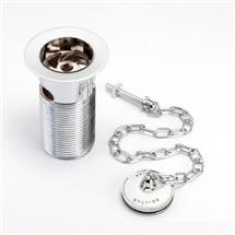 Bristan - Traditional Basin Waste with Porcelain Plug - Chrome - W-BSN9-C